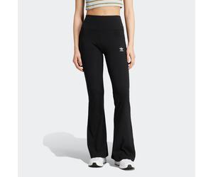 Leggings ADIDAS ORIGINALS "ESSENTIALS RIB FLARED", Damen, Gr. L (21/22), K-Gr, schwarz (schwarz, kurz, gr.), Obermaterial: 46% Baumwolle, 45% Viskose, 9% Elasthan, Hosen Leggings, mit ausgestelltem Be