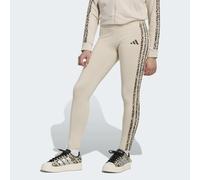 Leggings ADIDAS SPORTSWEAR "JG AN 3S LEG", Mädchen, Gr. 170, N-Gr, beige (crystal linen, multicolor, schwarz braun,), Obermaterial: 93% Baumwolle, 7% Elasthan, Hosen Leggings (98550128-170) crystal li