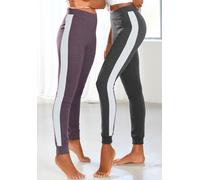 ARIZONA Leggings Damen anthrazit-meliert, pflaume Gr.36/38