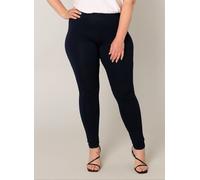 Leggings BASE LEVEL CURVY "Andrea", Damen, Gr. 44, N-Gr, blau (navy dunkelblau), Jersey, Obermaterial: 94% Viskose, 6% Elasthan, unifarben, Basic, figurbetont knöchellang, Hosen Leggings (44601946-44)