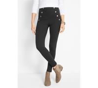 Leggings BONPRIX "Leggings aus Punto Di Roma", Damen, Gr. 56/58 (XXXL), N-Gr, schwarz, Obermaterial: 70% Viskose, 25% Polyester, 5% Elasthan. Einsatz: 95% Polyester, 5% Elasthan, skinny fit, Hosen Leg