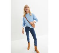 Leggings BONPRIX "Leggings in Jeansoptik", Damen, Gr. 40/42 (M), N-Gr, blau, Denim/Jeans, Obermaterial: 80% Baumwolle, 17% Polyester, 3% Elasthan, unifarben, slim fit lang, Hosen Leggings, aus Baumwol