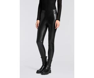 Leggings BOSS ORANGE "Taskin Premium Damenmode", Damen, Gr. 42, N-Gr, schwarz 001, Web, Obermaterial: 100% Polyester, unifarben, normal, Hosen Leggings, Slim Fit in Lederoptik (28755827-42)