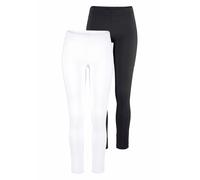Leggings BOYSEN'S, Damen, Gr. 34 (XS), N-Gr, schwarz-weiß (weiß, schwarz), Jersey, Obermaterial: 95% Baumwolle, 5% Elasthan. Obermaterial Melange: 57% Baumwolle, 38% Polyester, 5% Elasthan, unifarben,