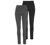 Leggings BOYSEN'S, Damen, Gr. 36, N-Gr, grau (grau, melange, schwarz), Jersey, Obermaterial: 95% Baumwolle, 5% Elasthan. Obermaterial Melange: 57% Baumwolle, 38% Polyester, 5% Elasthan, unifarben, mel