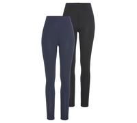 Leggings BOYSEN'S, Damen, Gr. 50 (XL), N-Gr, blau (marine, schwarz), Jersey, Obermaterial: 95% Baumwolle, 5% Elasthan. Obermaterial Melange: 57% Baumwolle, 38% Polyester, 5% Elasthan, unifarben, Basic