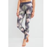 Leggings CALIDA "Elastic Trend", Damen, Gr. XS (36/38), N-Gr, graystone, Single Jersey, Obermaterial: 94% Baumwolle, 6% Elasthan, eng lang, Hosen Leggings, floraler Print, Baumwollmix, weicher elastis