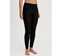 Leggings CALIDA "Richesse Lace", Damen, Gr. S (40/42), N-Gr, ws schwarz, Feinripp, Obermaterial: 70% Schurwolle, 30% Seide, körpernah lang, Hosen Leggings, Spitzen-Details, elastisch, Feinripp-Qualitä