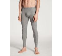 Leggings CALIDA "Wool & Silk", Herren, Gr. L (52/54), N-Gr, grau (platin melé), Feinripp, Obermaterial: 80% Schurwolle, 20% Seide, eng lang, Hosen Leggings, wärmend, atmungsaktiv, Feinripp-Qualität, M