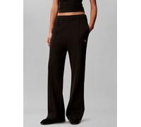 Leggings CALVIN KLEIN JEANS "MONOGRAM TERRY TRACKPANT", Damen, Gr. L, N-Gr, schwarz, Web, Obermaterial: 90% Baumwolle, 10% Polyester, unifarben, bootcut fit lang, Hosen Leggings, Regular fit mit Bootc