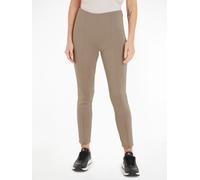 Leggings CALVIN KLEIN "TECHNICAL KNIT LEGGING", Damen, Gr. 44, N-Gr, grau, Jersey, Obermaterial: 92% Polyester, 8% Elasthan, skinny fit lang, Hosen Leggings, mit Reißverschluss am Beinabschluss (46205