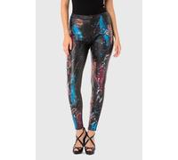 Leggings CIPO & BAXX &quot;Hose&quot;, Damen, Gr. 28, Normalgrößen, schwarz, 95% Baumwolle;5% Elasthan, bedruckt, figurumspielend lang, Hosen Leggings, mit extravaganten Print (83179815-28) schwarz