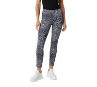 Leggings COMMA, Damen, Gr. 46, N-Gr, grau (grau, schwarz), Web, Obermaterial: 33% Polyester, 32% Viskose, 30% Polyamid, 5% Elasthan, bedruckt, casual, slim fit knöchellang, Hosen, mit All-Over Print (