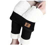 Leggings Damen, Pitashe Winter Damen Thermoleggings Gefüttert Thermo Super Dicke Kaschmir Samt Mond Katze Tier Drucken Plaid Muster High Waist Bequem Warme Strumpfhose (Winter12-Black, M)