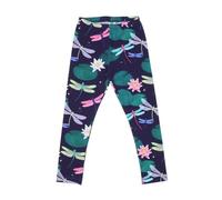 Leggings Dunkelblau Bunte Libellen-Allover Bio-Baumwolle GOTS - Walkiddy 98