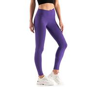 Leggings Empire Damen Leggings mit hoher Taille Schlankheits Gamaschen für Damen mit Panel Dehnbare Atmungsaktive Elastischer breiter Bund Plus Size 36-56 EU LWP Violett 48 EU