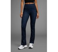 Leggings FAYN SPORTS, Damen, Gr. 84, K + L Gr, navy, schwarz, Obermaterial: 80% Polyester, 20% Elasthan, bedruckt, bootcut fit, Hosen Leggings, Reflektor Logo-Print (97995936-84) navy, schwarz