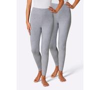 Leggings FEEL GOOD, Damen, Gr. 26/27, Kurzgrößen, grau (grau, meliert), 95% Baumwolle, 5% Elasthan, unifarben, Hosen Leggings (210079-26) grau, meliert