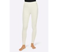 Leggings FEEL GOOD, Damen, Gr. 44/46, Normalgrößen, beige (ecru), 64% Polyester, 32% Viskose, 4% Elasthan, unifarben, Hosen Leggings (94807834-44) ecru