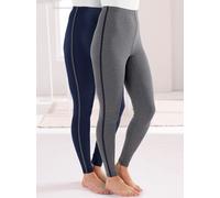 Leggings FEEL GOOD, Damen, Gr. 44/46, Normalgrößen, marine, anthrazit, meliert, 95% Baumwolle, 5% Elasthan, unifarben, Hosen Leggings (49809546-44) marine, anthrazit, meliert
