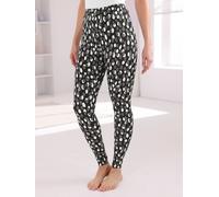 Leggings FEEL GOOD, Damen, Gr. 48/50, Normalgrößen, schwarz-weiß (schwarz, anthrazit, bedruckt), 95% Baumwolle, 5% Elasthan, gemustert, gepunktet, Hosen Leggings (81512330-48) schwarz, anthrazit, bedr