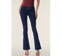 Leggings FREDDY "WRUP MINI-FLARE REGULAR", Damen, Gr. L (40), N-Gr, blau (dunkelblau - seams on tone), Denim/Jeans, Obermaterial: 84% Baumwolle, 16% Elasthan, unifarben, skinny fit lang, Hosen Legging