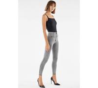 Leggings FREDDY "WRUP2 SUPERSKINNY", Damen, Gr. S (36), N-Gr, grau (gray schwarz), Web, Obermaterial: 84% Baumwolle, 16% Elasthan, figurbetont knöchelfrei, Hosen Leggings, mit Lifting & Shaping Effekt