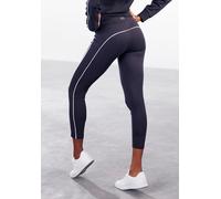 Leggings H.I.S Gr. 40/42, N-Gr, blau (marine), Damen, Obermaterial: 95% Baumwolle, 5% Elasthan, unifarben, Hosen, mit schmalen Streifen (34145560-40) marine