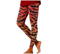 Leggings Halloween Damen Hose Eng, Bunte Mit Kür eister Design Leggins Shape Yogahose High Waist Strumpfhose Push Up Yoga Pants Casual Sportleggings Moderne Tights Gothic, Vampir, Teufel