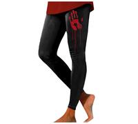 Leggings Halloween Damen Hose Eng, Lustig Mit Festlich Thema-Druck Yogahose Lang Strumpfhose Shape Leggins Bauchweg Yoga Pants Casual Sportleggings Moderne Tights Für Grusel-Disco