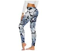 Leggings Halloween Damen Hose Eng, Mit Lustig Geister Skelette Bedruckt Yogahose Shape Strumpfhose Bauchweg Leggins Lang Gymnastikhose Lang Bequem Sport Hosen Lustig Tights Für Cosplay