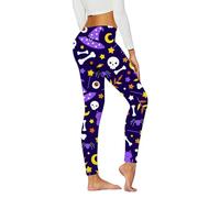Leggings Halloween Damen Strumpfhose Blickdicht, Lustig Mit Festlich Thema-Druck Yogahose Push Up Leggins Shape Hose Lang Tights Sport Hosen Moderne Sportleggings Für Themen-Events