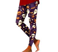 Leggings Halloween Damen Strumpfhose Blickdicht, Lustig Mit Gruselige Bedruckt Yogahose High Waist Leggins Bauchweg Hose Lang Tights Sport Hosen Moderne Sportleggings Für Halloween-Feiern