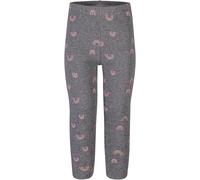 Leggings HAPPY GIRLS, Mädchen, Gr. 110, N-Gr, grau (anthrazit), Jersey, Obermaterial: 60% Polyester, 35% Baumwolle, 5% Elasthan, bedruckt, slim fit knöchellang, Hosen Leggings, im tollen Alloverprint,