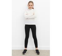 Leggings HAPPY GIRLS, Mädchen, Gr. 128, N-Gr, schwarz, Jersey, Obermaterial: 95% Baumwolle, 5% Elasthan, unifarben, skinny fit knöchellang, Hosen Leggings, in Basic-Form (24827415-128) schwarz