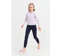 Leggings HAPPY GIRLS, Mädchen, Gr. 140, N-Gr, blau (navy), Jersey, Obermaterial: 95% Baumwolle, 5% Elasthan, unifarben, skinny fit knöchellang, Hosen Leggings, in Basic-Form (31397116-140) navy