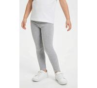 Leggings HAPPY GIRLS, Mädchen, Gr. 176, N-Gr, grau (light grau), Strick, Obermaterial: 60% Polyester, 35% Baumwolle, 5% Elasthan, meliert, unifarben, eng knöchellang, Hosen Leggings, wärmend und elast