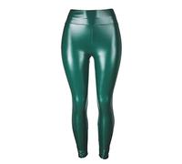 Leggings in Leder-Optik Kunstleder High Waist Treggings mit weicher Innenseite & Bund Damen Lederleggings Damen