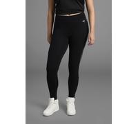 Leggings KANGAROOS, Damen, Gr. 58, N-Gr, schwarz, Single Jersey, Obermaterial: 95% Baumwolle, 5% Elasthan, unifarben, figurbetont knöchellang, Hosen Leggings, mit seitlichen Streifen im Leo-Print, gro