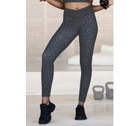 Leggings LASCANA ACTIVE Gr. 40/42, N-Gr, bunt (grau, schwarz, leo) Damen Hosen (16299162-40) grau, schwarz, leo