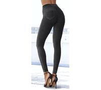 Leggings LASCANA, Damen, Gr. 32/34, N-Gr, schwarz, Cord, Obermaterial: 97% Polyester, 3% Elasthan, unifarben, Basic, figurbetont lang, Hosen Leggings, aus weichem Material in Cord-Optik, Loungewear (1