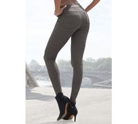 Leggings LASCANA, Damen, Gr. 40/42, N-Gr, beige (beige schwarz gemustert), Obermaterial: 84% Polyester, 13% Viskose, 3% Elasthan, Ajourstrickmuster, klassisch, figurbetont knöchelfrei, Hosen, mit Ajou