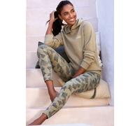 Leggings LASCANA, Damen, Gr. 40/42, N-Gr, khaki bedruckt, Jersey, Obermaterial: 95% Baumwolle, 5% Elasthan, bedruckt, figurbetont lang, Hosen Leggings, im Allover-Druck, Loungewear (84700137-40) khaki