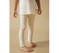 Leggings LIL' ATELIER "NMFGAGO SLIM LEGGING LIL NOOS", Mädchen, Gr. 110, N-Gr, coconut milk aop:small flower, Jersey, Obermaterial: 57% Baumwolle, 38% Lyocell, 5% Elasthan, bedruckt, slim fit lang, Ho