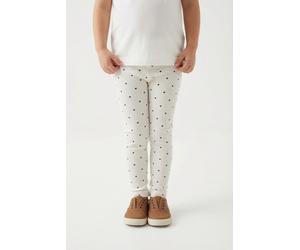 Leggings LIL' ATELIER "NMFGAGO SLIM LEGGING LIL NOOS", Mädchen, Gr. 92, N-Gr, coconut milk aop:heart, Jersey, Obermaterial: 57% Baumwolle, 38% Lyocell, 5% Elasthan, bedruckt, slim fit lang, Hosen Legg