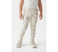 Leggings LIL' ATELIER "NMFGAVO EFI SLIM LEGGING LIL NOOS", Mädchen, Gr. 104, N-Gr, coconut milk aop:flower mix, Jersey, Obermaterial: 57% Baumwolle, 38% Lyocell, 5% Elasthan, bedruckt, slim fit lang,