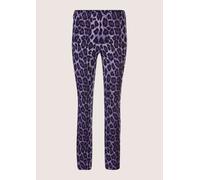 Leggings MADELEINE "Leggings Gerade Jersey-Leggings mit Animal-Print", Damen, Gr. 21, N + K Gr, schwarz (lila, schwarz), Obermaterial: 69% Polyester PES. 27% Viskose CV. 2% Elasthan EL. 2% Polyacryl P