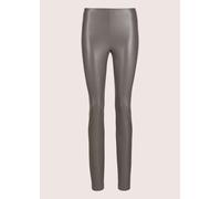 Leggings MADELEINE "Leggings Glanzvolle Stretch-Leggings in Leder-Optik", Damen, Gr. 18, N + K Gr, grau (graphit), Obermaterial: 95% Polyester PES. 5% Elasthan EL., Modern, normal, Hosen Leggings (963
