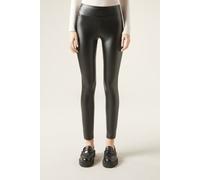 Leggings Mit Leder-effekt Schwarz L