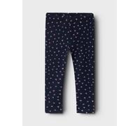 Leggings NAME IT "innen angeraut NMFDAVINA SWEAT FLEECE LEGGING", Mädchen, Gr. 80, N-Gr, blau (schwarz sapphire aop:heart), Jersey, Obermaterial: 66% Polyester, 30% Baumwolle, 4% Elasthan, bedruckt, r